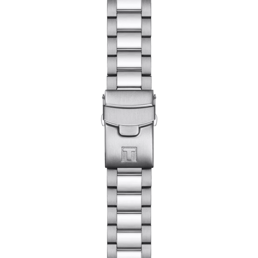 Bracciale in acciaio dell’orologio Tissot con fibbia e maglie