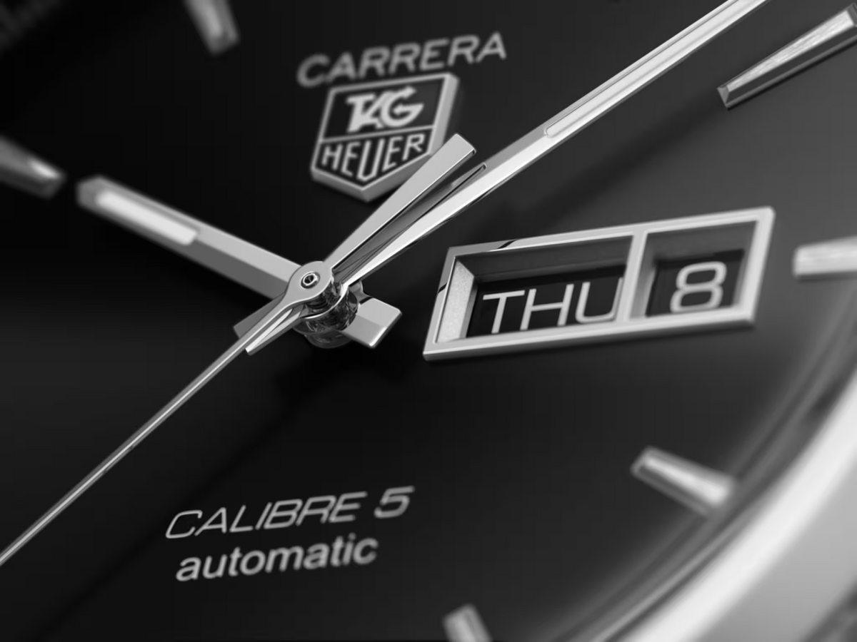 TAG Heuer Carrera Calibre 5 Day-Date Automatico Uomo 41 mm Acciaio Quadrante Nero Azurage Lunetta Fissa Acciaio Vetro Zaffiro Giorno e Data Bracciale Acciaio 100 m Swiss Made Ref. WAR201A.BA0723 Oasi Watch