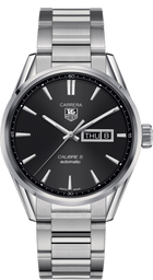TAG Heuer Carrera Calibre 5 Day-Date Automatico Uomo 41 mm Acciaio Quadrante Nero Azurage Lunetta Fissa Acciaio Vetro Zaffiro Giorno e Data Bracciale Acciaio 100 m Swiss Made Ref. WAR201A.BA0723