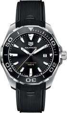 TAG Heuer Aquaracer 300M Quarzo Uomo 43 mm Acciaio Quadrante Nero Soleil Lunetta Girevole Vetro Zaffiro Data Cinturino Caucciù Nero 30 ATM Swiss Made Ref. WAY101A.FT6141