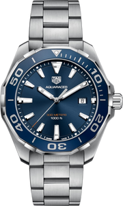 Orologio subacqueo TAG Heuer Aquaracer, quadrante blu e bracciale in acciaio
