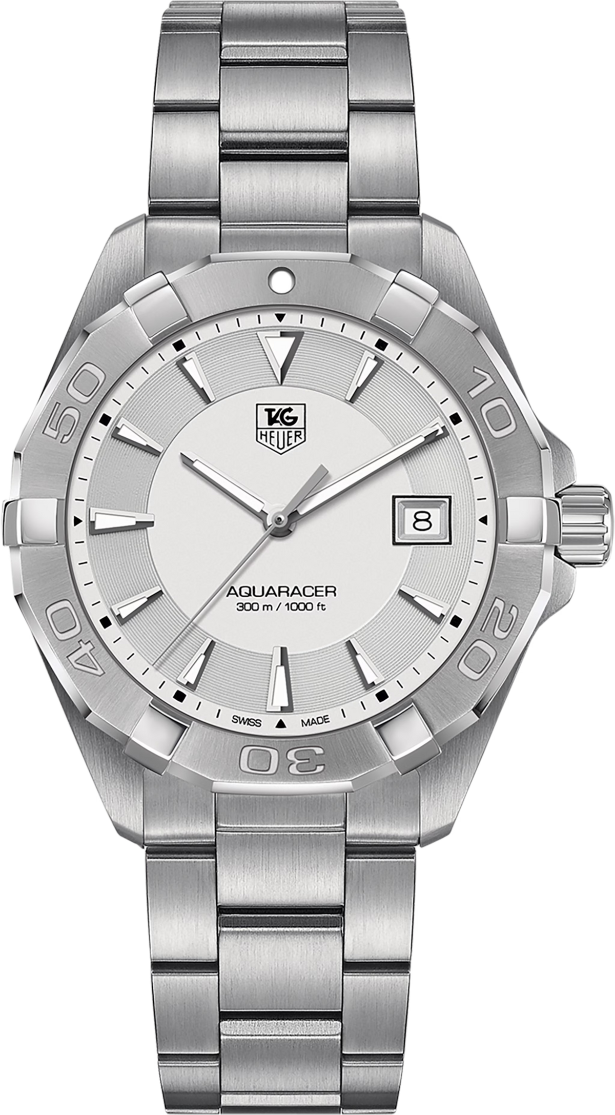 Orologio TAG Heuer Aquaracer 300M da uomo con quadrante grigio e bracciale in acciaio