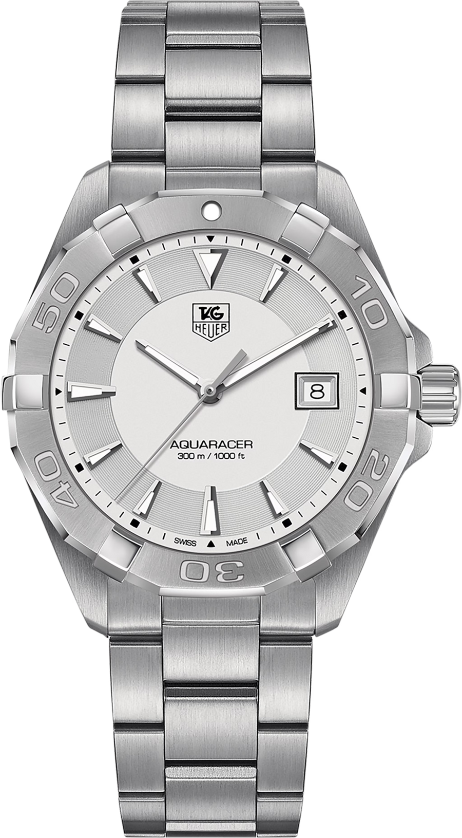 TAG Heuer Aquaracer 300M Uomo 41 mm Acciaio e Oro Quadrante Grigio Lunetta Girevole in Oro Giallo 18K Vetro Zaffiro Quarzo Data Bracciale Acciaio 30 ATM Swiss Made Ref. WAY1111.BA0928