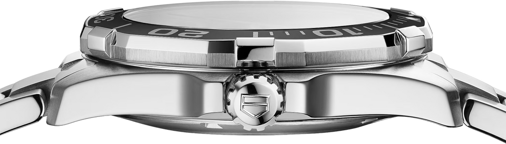 Orologio TAG Heuer Aquaracer: cassa in acciaio con ghiera e corona laterale