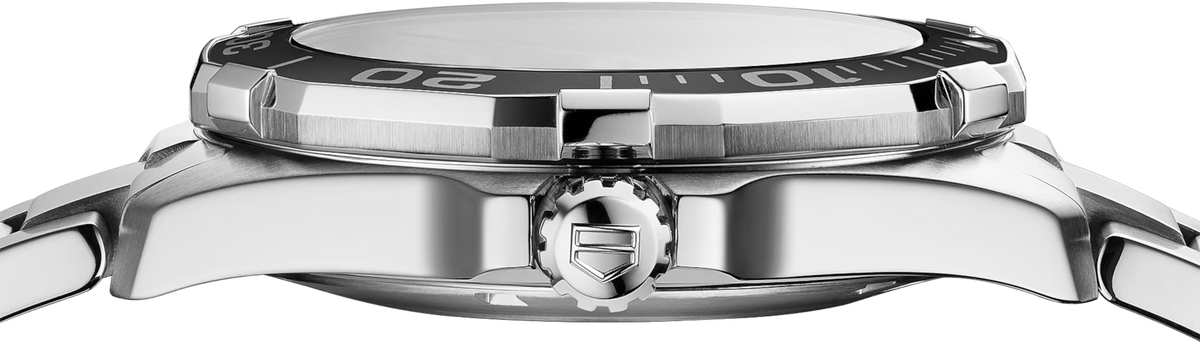 Orologio TAG Heuer Aquaracer: cassa in acciaio con ghiera e corona laterale