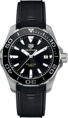 TAG Heuer Aquaracer 300M Quarzo Uomo 41 mm Acciaio Quadrante Nero Soleil Lunetta Girevole Vetro Zaffiro Data Cinturino Caucciù Nero 30 ATM Swiss Made Ref. WAY111A.FT6151