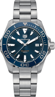 Orologio subacqueo TAG Heuer Aquaracer, quadrante blu, bracciale acciaio 41 mm