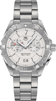 Orologio TAG Heuer Aquaracer con quadrante grigio e bracciale in acciaio, lunetta girevole