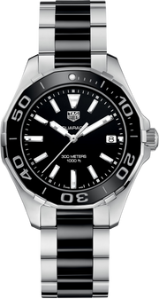 Orologio subacqueo nero: quadrante nero, lunetta girevole e bracciale acciaio/ceramica