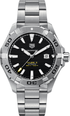 TAG Heuer Aquaracer 300M Calibre 5 Automatico Uomo 43 mm Acciaio Quadrante Nero Soleil Lunetta Girevole Unidirezionale Vetro Zaffiro Data Bracciale Acciaio 38 Ore 30 ATM Swiss Made Ref. WAY2010.BA0927