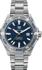 TAG Heuer Aquaracer 300M Calibre 5 Automatico Uomo 43 mm Acciaio Quadrante Blu Soleil Lunetta Girevole Unidirezionale Ceramica Blu Vetro Zaffiro Data Bracciale Acciaio 38 Ore 30 ATM Swiss Made Ref. WAY201B.BA0927