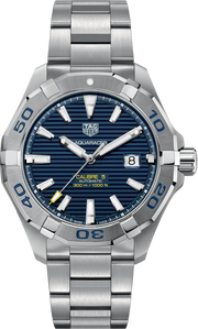 Orologio subacqueo TAG Heuer Aquaracer con quadrante blu e bracciale in acciaio
