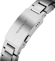 Bracciale in acciaio con fibbia e incisione TAG Heuer.