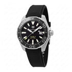 TAG Heuer Aquaracer 300M Calibre 5 Automatico Uomo 43 mm Acciaio Quadrante Nero Soleil Lunetta Girevole Ceramica Nera Vetro Zaffiro Data Cinturino Gomma Nero 38 Ore 30 ATM Swiss Made Ref. WAY201A.FT6142