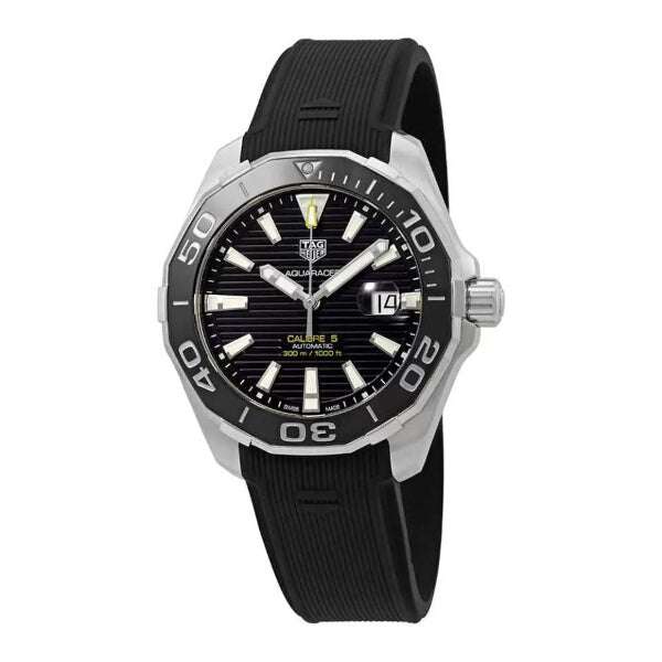 Orologio subacqueo TAG Heuer Aquaracer nero, cassa acciaio, cinturino gomma, data