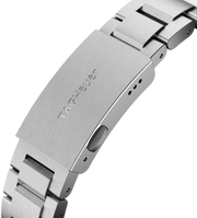 Bracciale dell’orologio TAG Heuer in acciaio con chiusura rettangolare e incisione