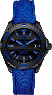 Orologio subacqueo TAG Heuer Aquaracer 300M con quadrante e cinturino blu