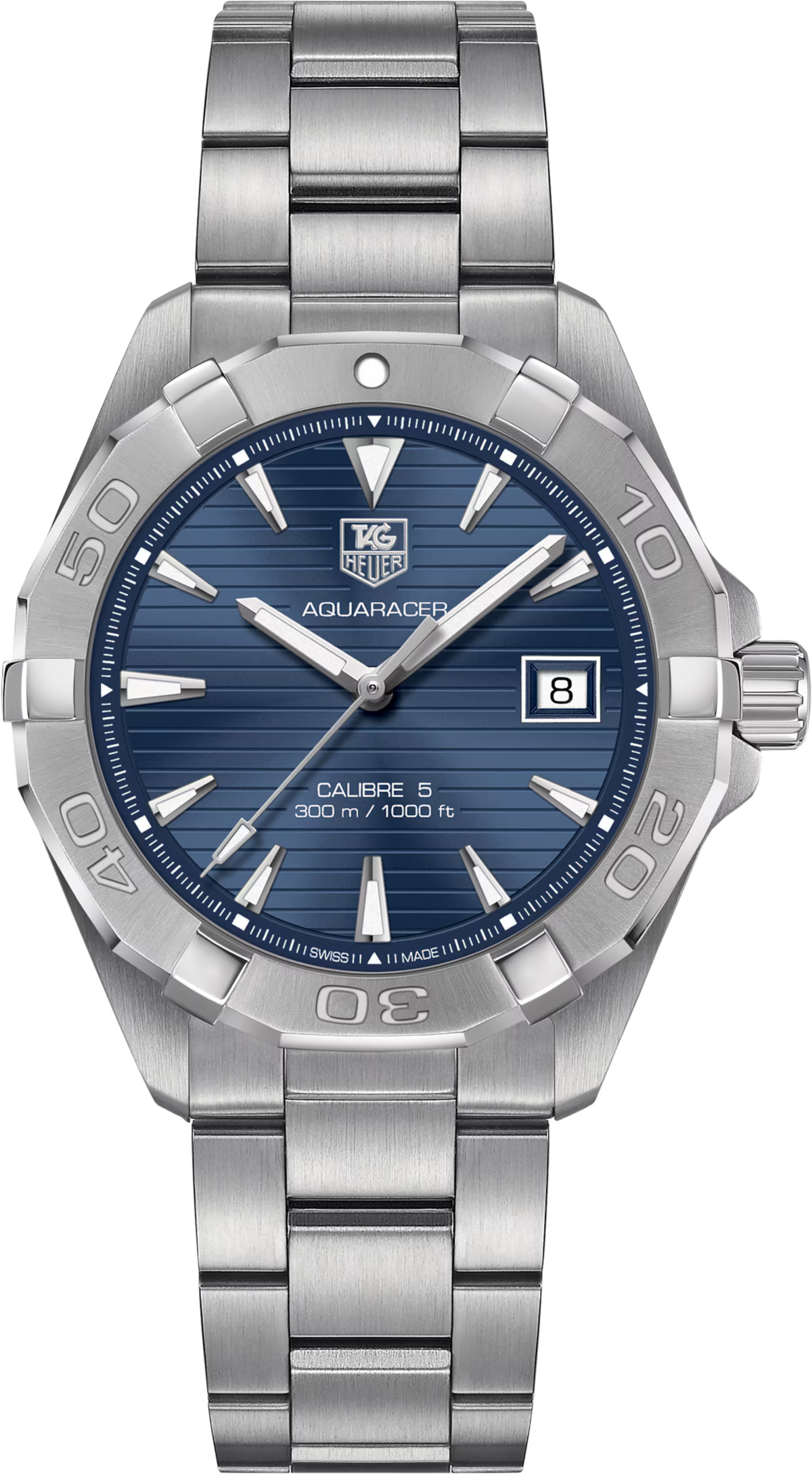 Orologio TAG Heuer Aquaracer da uomo in acciaio, quadrante blu, lunetta girevole