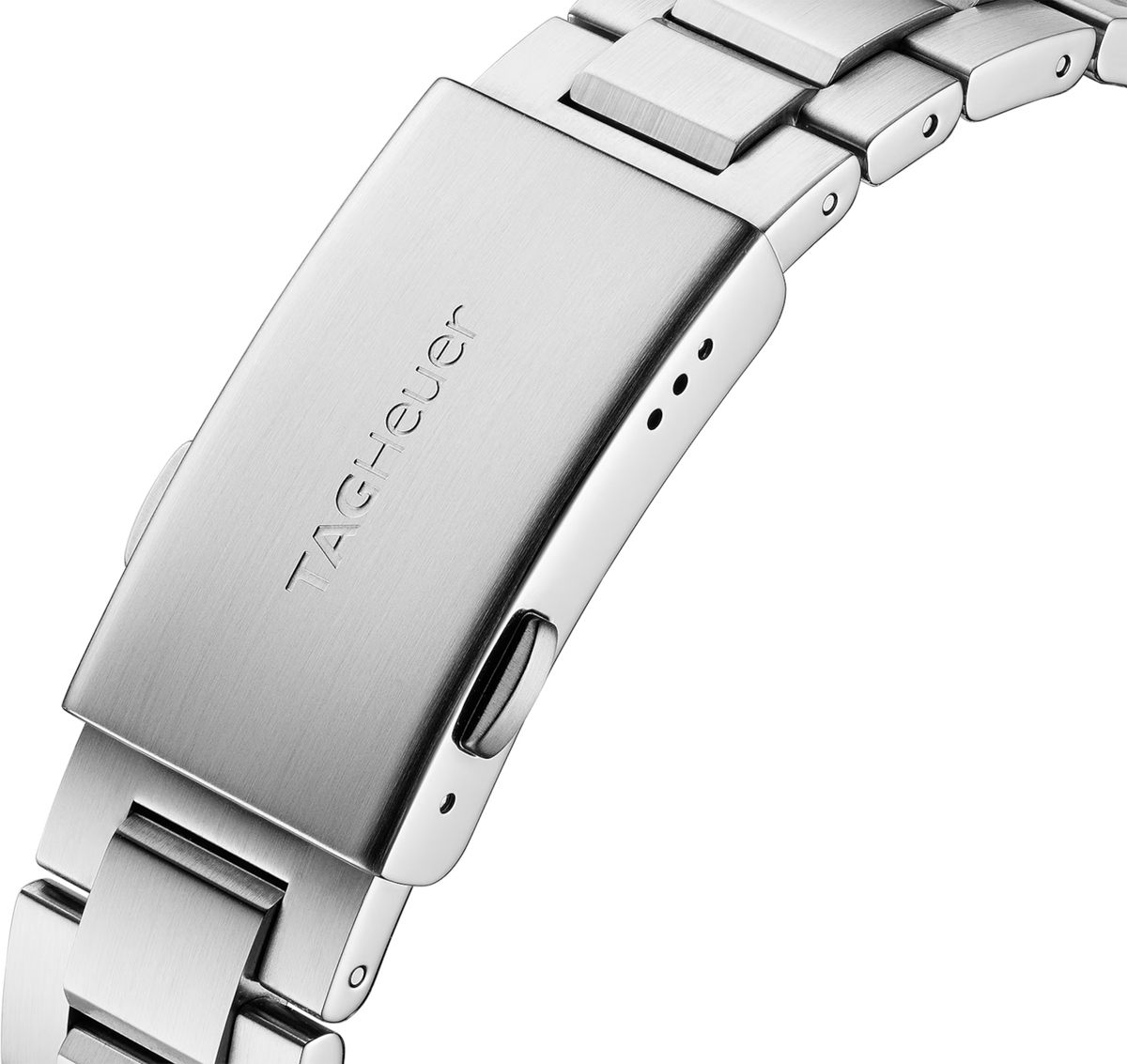 Bracciale in acciaio dell’orologio TAG Heuer Aquaracer, chiusura con incisione