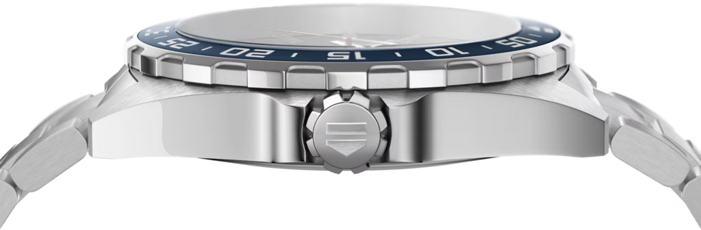 Orologio TAG Heuer Formula 1 blu con lunetta girevole e vetro trasparente