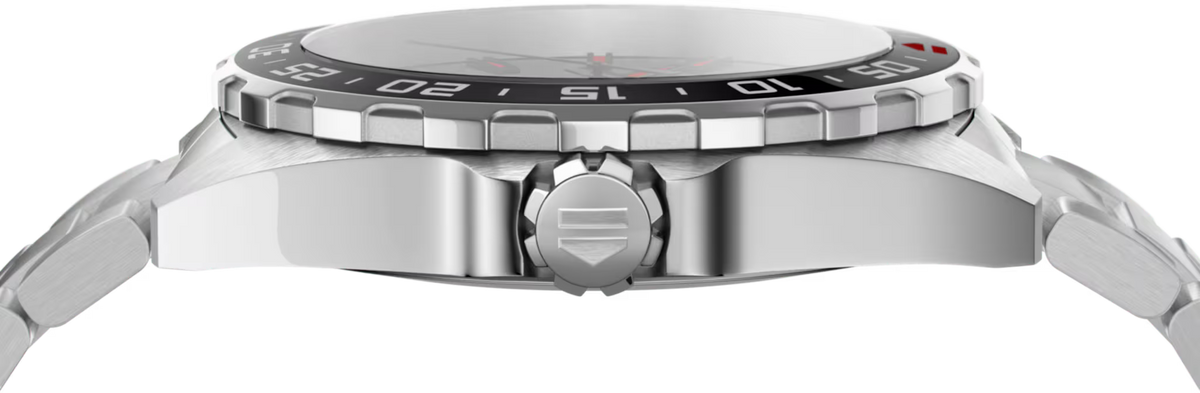 TAG Heuer Formula 1 Quarzo Uomo 43 mm Acciaio Quadrante Grigio Rehaut Nero Indici Rossi Lunetta Girevole Acciaio e Alluminio Vetro Zaffiro Data Bracciale Acciaio 200 m Swiss Made Ref. WAZ1018.BA0842 Oasi Watch