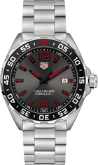 TAG Heuer Formula 1 Quarzo Uomo 43 mm Acciaio Quadrante Grigio Rehaut Nero Indici Rossi Lunetta Girevole Acciaio e Alluminio Vetro Zaffiro Data Bracciale Acciaio 200 m Swiss Made Ref. WAZ1018.BA0842