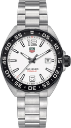 TAG Heuer Formula 1 Quarzo Uomo 41 mm Acciaio Quadrante Bianco Lunetta Girevole Vetro Zaffiro Data Bracciale Acciaio 20 ATM Swiss Made Ref. WAZ1111.BA0875