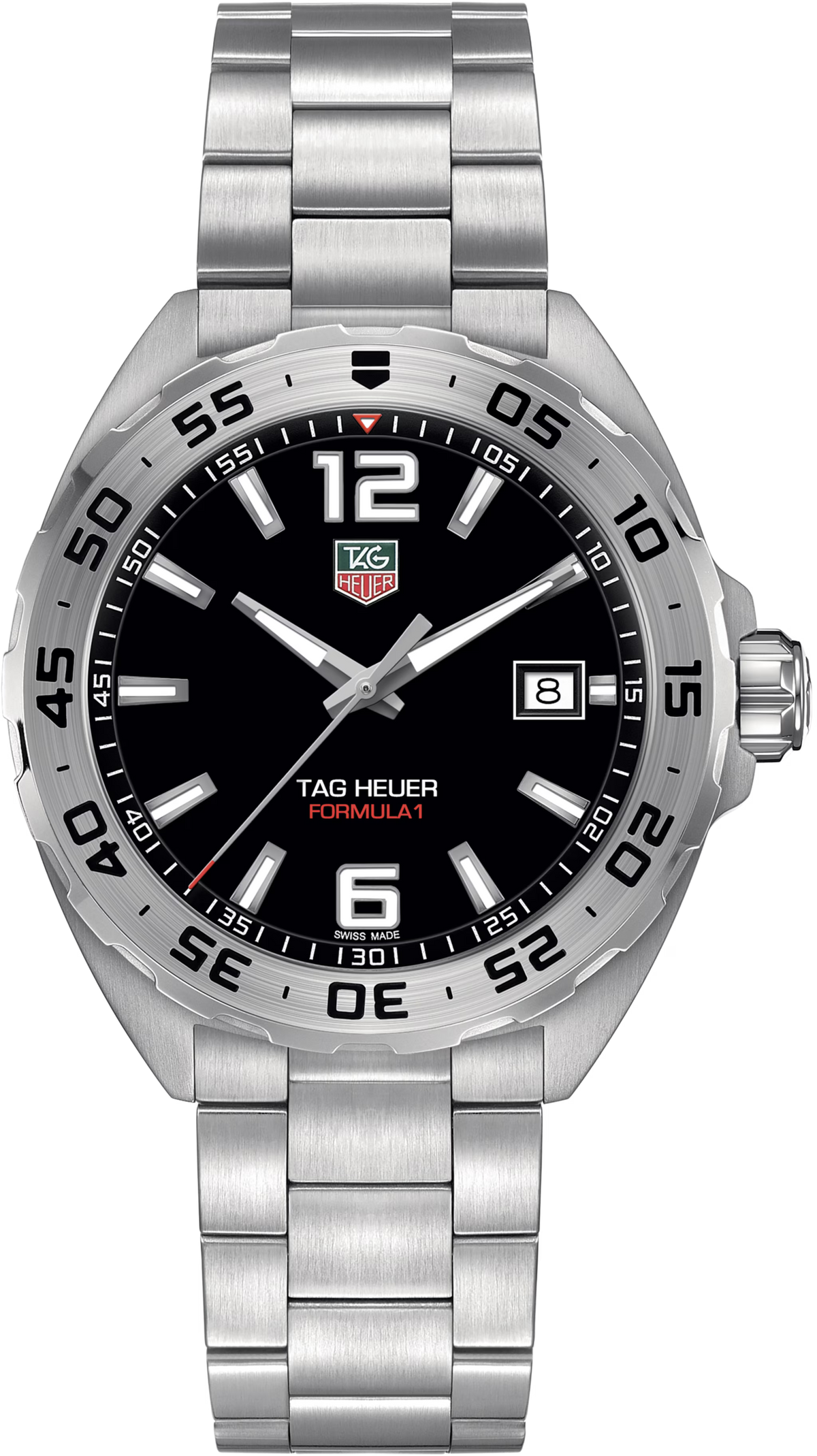 Orologio da uomo TAG Heuer Formula 1 con quadrante nero e bracciale in acciaio