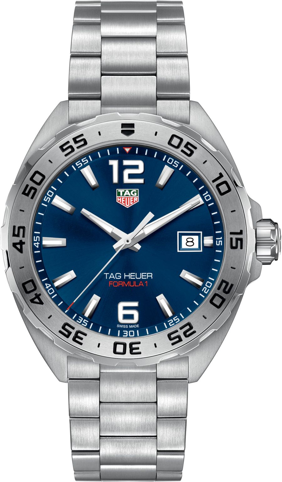 TAG Heuer Formula 1 Date Quarzo Uomo 41 mm Acciaio Quadrante Blu Soleil Lunetta Girevole Unidirezionale Vetro Zaffiro Data Bracciale Acciaio 20 ATM Swiss Made Ref. WAZ1118.BA0875
