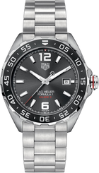TAG Heuer Formula 1 Date Uomo 43 mm Acciaio Quadrante Grigio Soleil Lunetta Girevole Ceramica Vetro Zaffiro Calibre 5 Automatico Data Bracciale Acciaio 20 ATM Swiss Made Ref. WAZ2011.BA0842