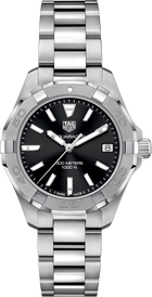 TAG Heuer Aquaracer Lady Donna 32 mm Acciaio Quadrante Nero Soleil Lunetta Girevole Unidirezionale Vetro Zaffiro Quarzo Data Bracciale Acciaio 30 ATM Swiss Made Ref. WBD1310.BA0740