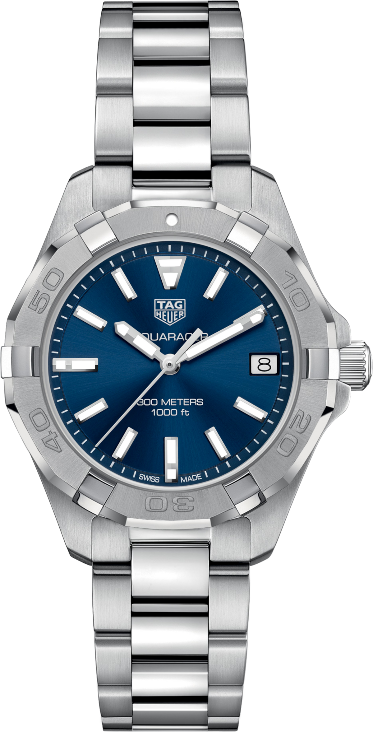 Orologio da polso TAG Heuer Aquaracer donna in acciaio, quadrante blu, lunetta girevole