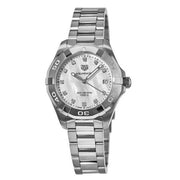 Orologio TAG Heuer Aquaracer in acciaio con quadrante madreperla bianca e bracciale