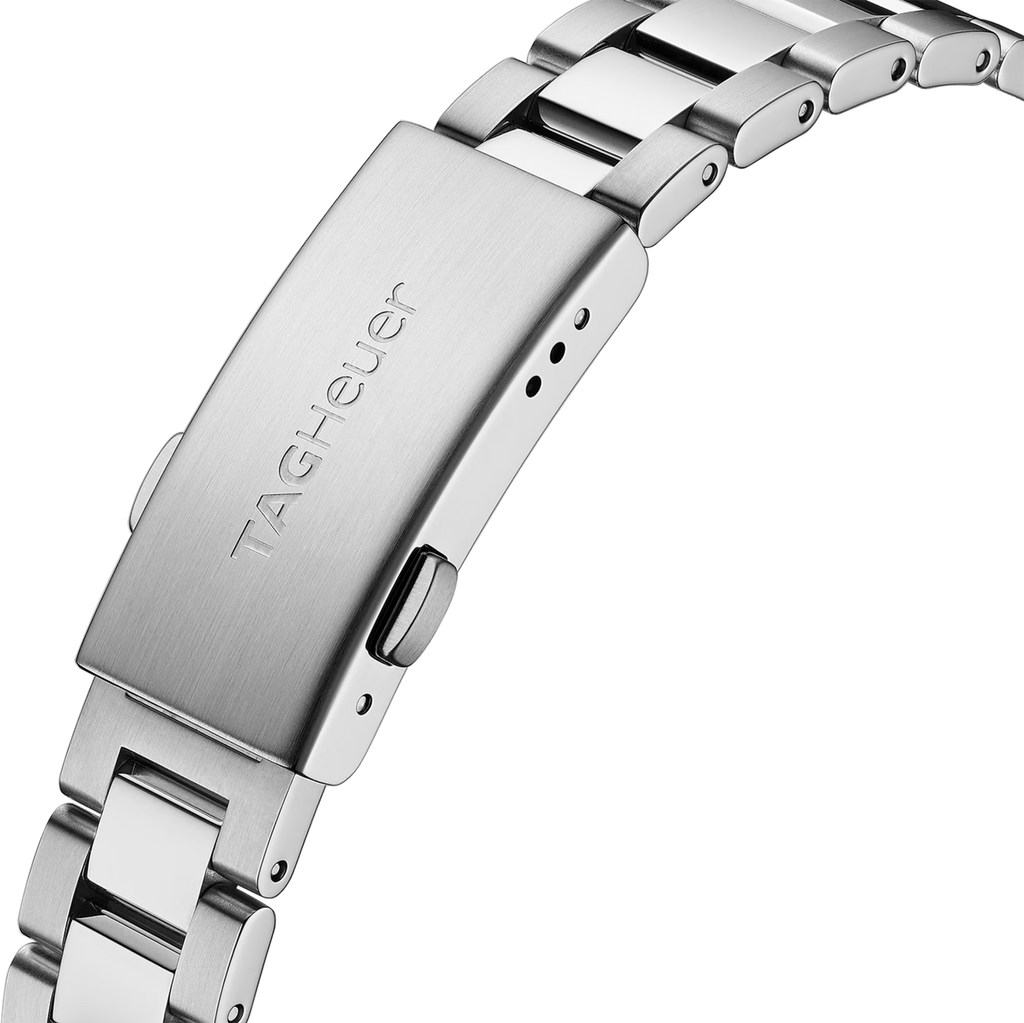 Orologio TAG Heuer Aquaracer in acciaio, bracciale con fibbia e incisione TAG Heuer