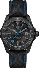 TAG Heuer Aquaracer 300M Carbon Limited Edition Uomo 41 mm Titanio e Carbonio PVD Quadrante Carbonio Lunetta Girevole in Carbonio Vetro Zaffiro Calibre 5 Automatico Data Cinturino Nylon Nero 30 ATM Swiss Made Ref. WBD218C.FC6447