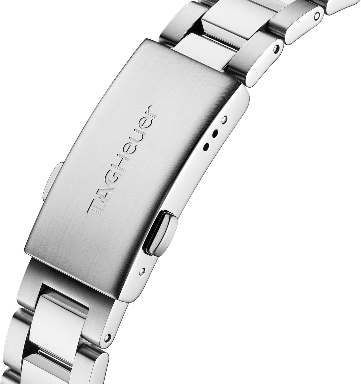 Bracciale in acciaio TAG Heuer Aquaracer con chiusura e logo sul cinturino