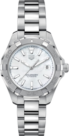 TAG Heuer Aquaracer Automatico Donna 32 mm Acciaio Quadrante Madreperla Bianca Lunetta Girevole Unidirezionale Vetro Zaffiro Calibre 9 Automatico Data Bracciale Acciaio 30 ATM Swiss Made Ref. WBD2311.BA0740