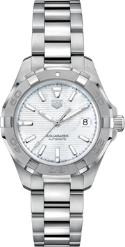 Orologio TAG Heuer Aquaracer donna acciaio, quadrante bianco madreperla, lunetta girevole