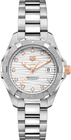 TAG Heuer Aquaracer Lady Automatico Donna 32 mm Acciaio Quadrante Grigio Soleil 11 Diamanti Lunetta Girevole Vetro Zaffiro Calibre 9 Automatico Data Bracciale Acciaio 30 ATM Swiss Made Ref. WBD2320.BA0740