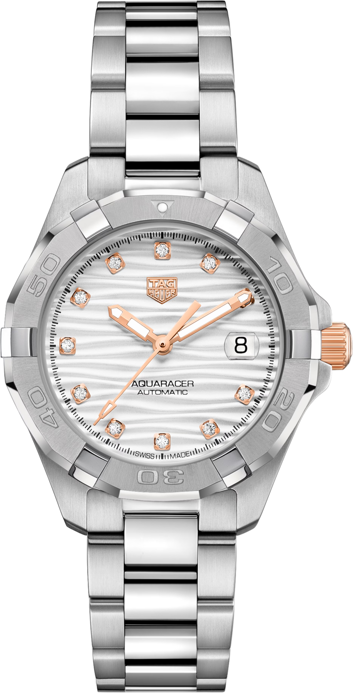 Orologio subacqueo donna TAG Heuer Aquaracer, quadrante grigio sole con diamanti