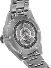 Orologio da uomo TAG Heuer Autavia con fondello in acciaio inciso e indicazioni Swiss Made