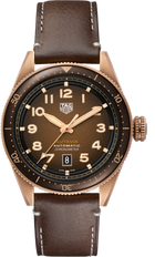 TAG Heuer Autavia Calibre 5 COSC Uomo 42 mm Bronzo Quadrante Marrone Cioccolato Fumé Lunetta Girevole Bidirezionale Ceramica Marrone Vetro Zaffiro Cinturino Pelle di Vitello Marrone 10 ATM Swiss Made Ref. WBE5191.FC8276