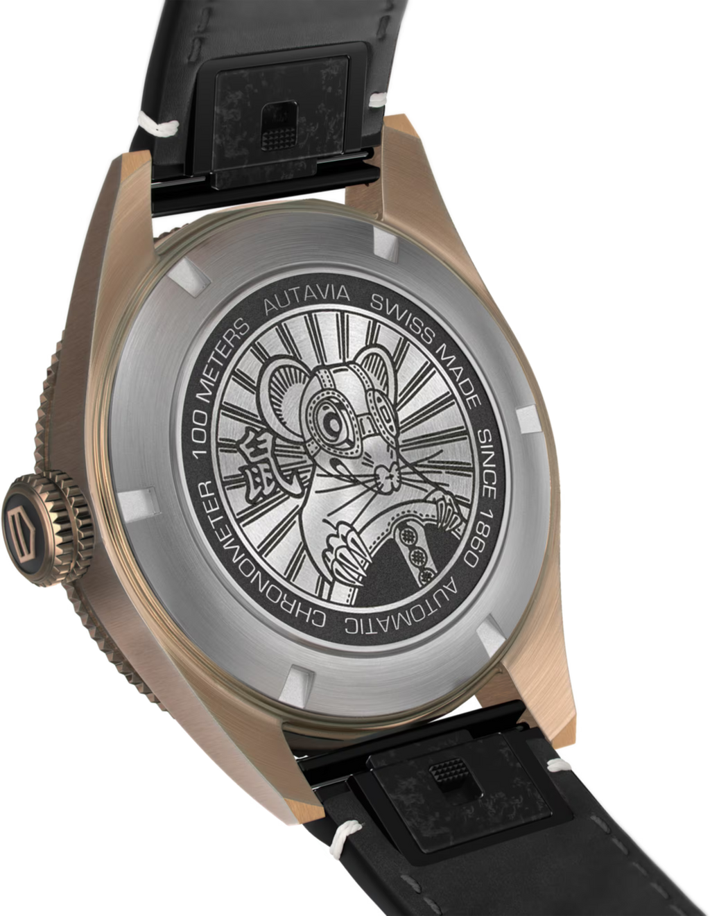 Orologio TAG Heuer con fondello inciso e cinturino in pelle nera