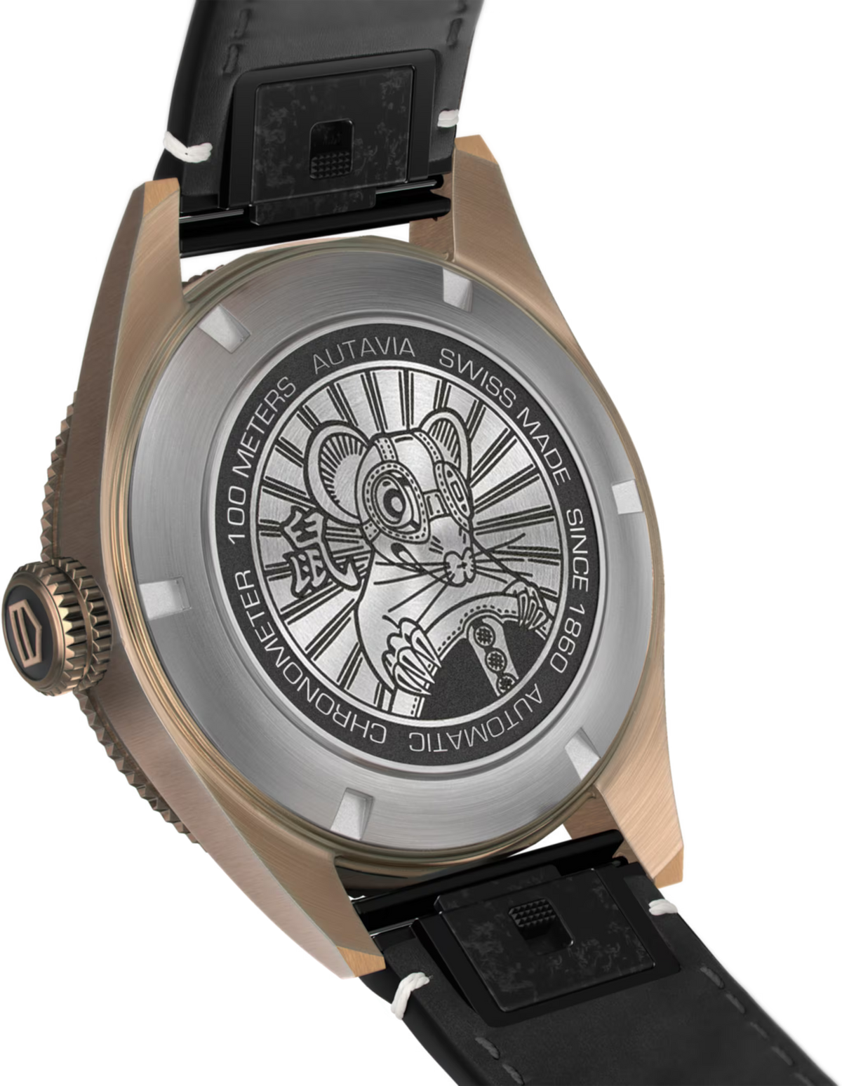 Orologio TAG Heuer con fondello inciso e cinturino in pelle nera