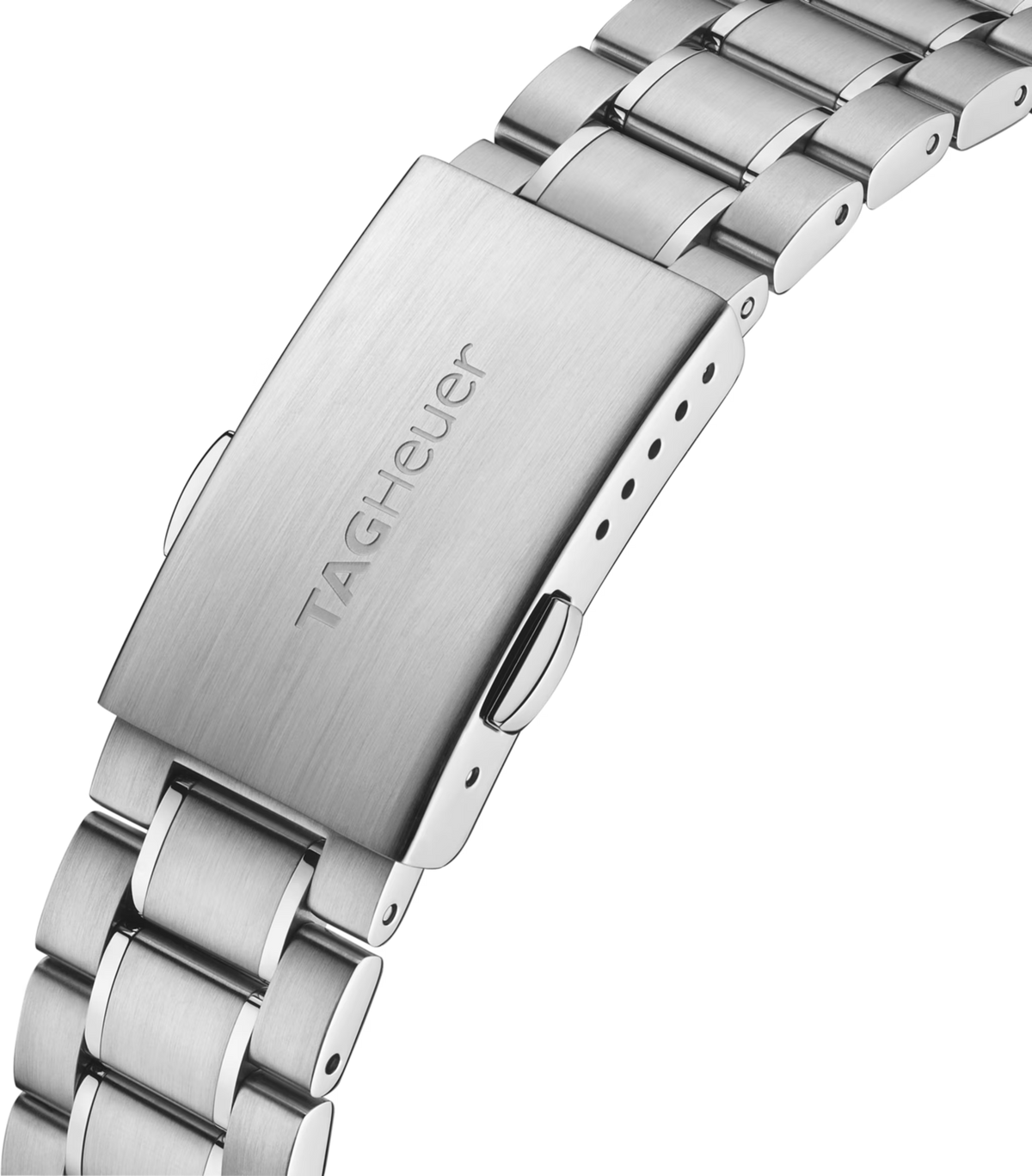 Orologio TAG Heuer con bracciale in acciaio satinato e fibbia con fori