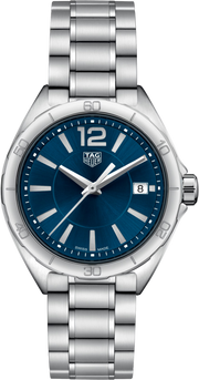 Orologio TAG Heuer donna in acciaio con quadrante blu, numeri e cinturino a maglie
