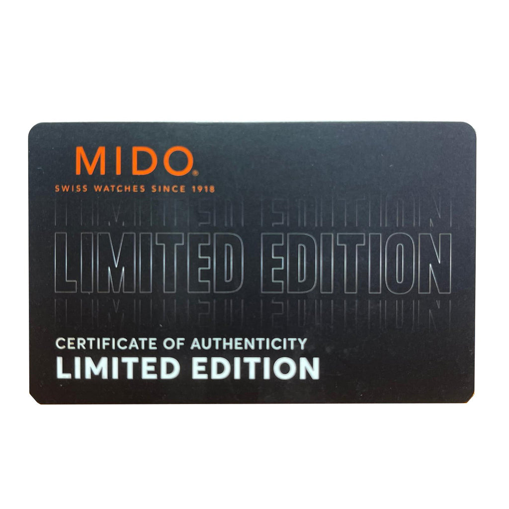 Certificato di autenticità Limited Edition su card nera