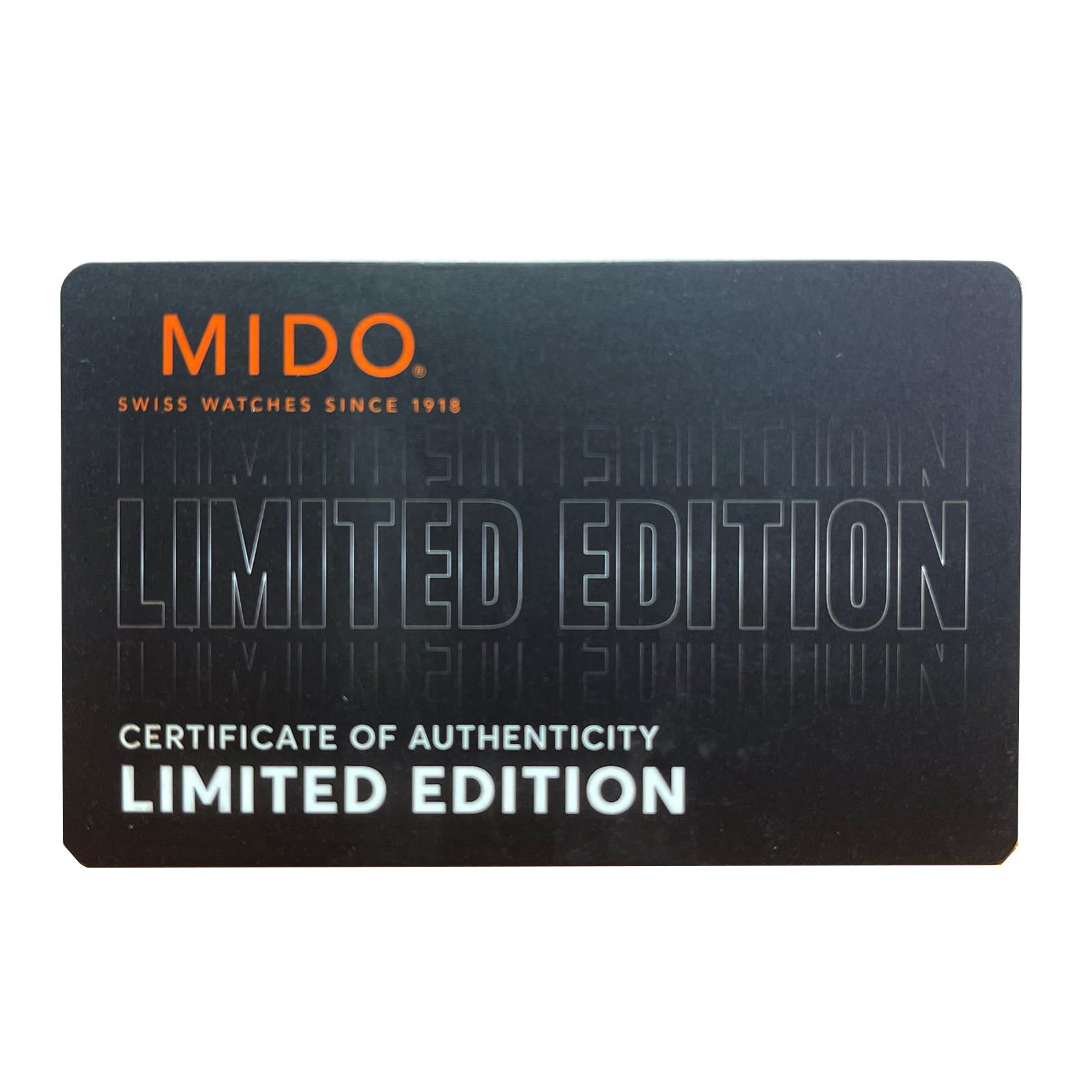 Certificato di autenticità Limited Edition su card nera
