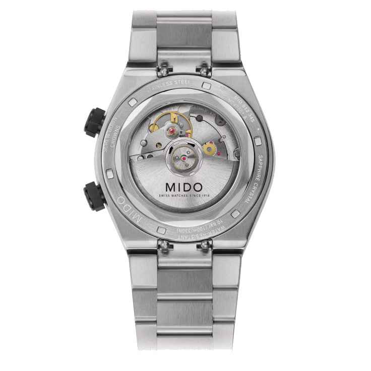 Orologio automatico Mido con fondello trasparente e movimento visibile, acciaio