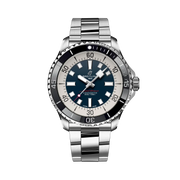 Orologio subacqueo Breitling, quadrante blu con indici e lunetta nera in ceramica